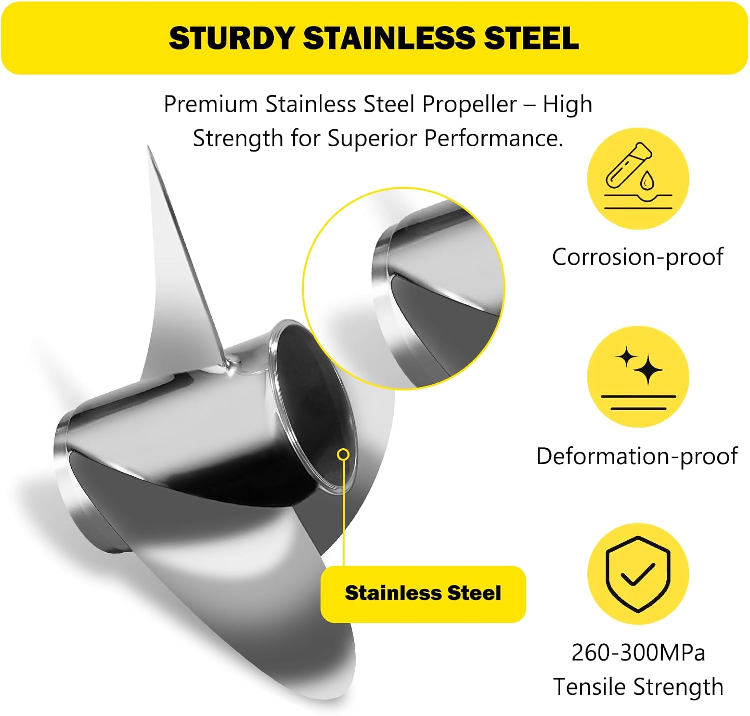 YOUNG PROPS 16 x 20 Replace OEM# 990C0-00810-20P Stainless Steel Outboard Boat Propeller for Suzuki Engines 150-300 HP 16 Dia x 20 Prop 15 Tooth RH