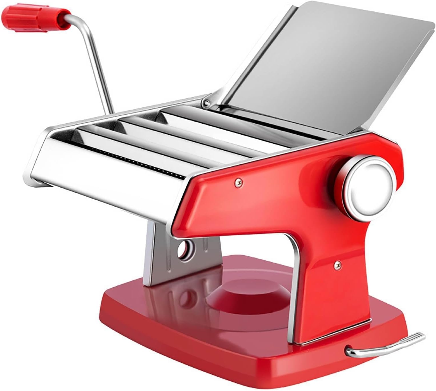 Manual Pasta Maker with Hand Crank, 6 Adjustable Thicknesses and 3 Widths, Stainless Steel | Suction Cup Base, for Home Kitchen