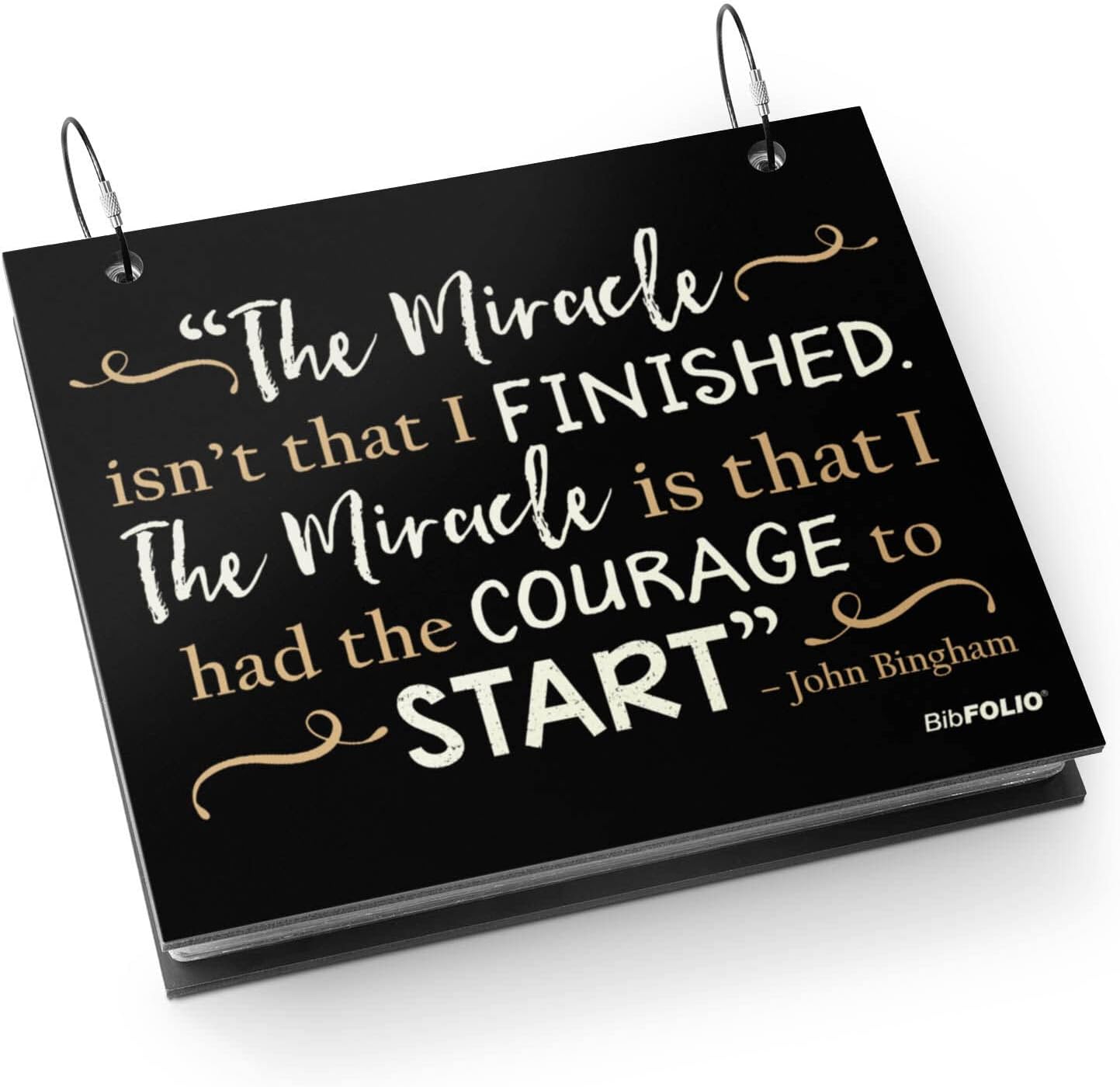 Gone For a Run BibFOLIO&reg; | Runner&amp;#39;s Race Bib Holder and Album | The Miracle Isn&amp;#39;t That I Finished | Black