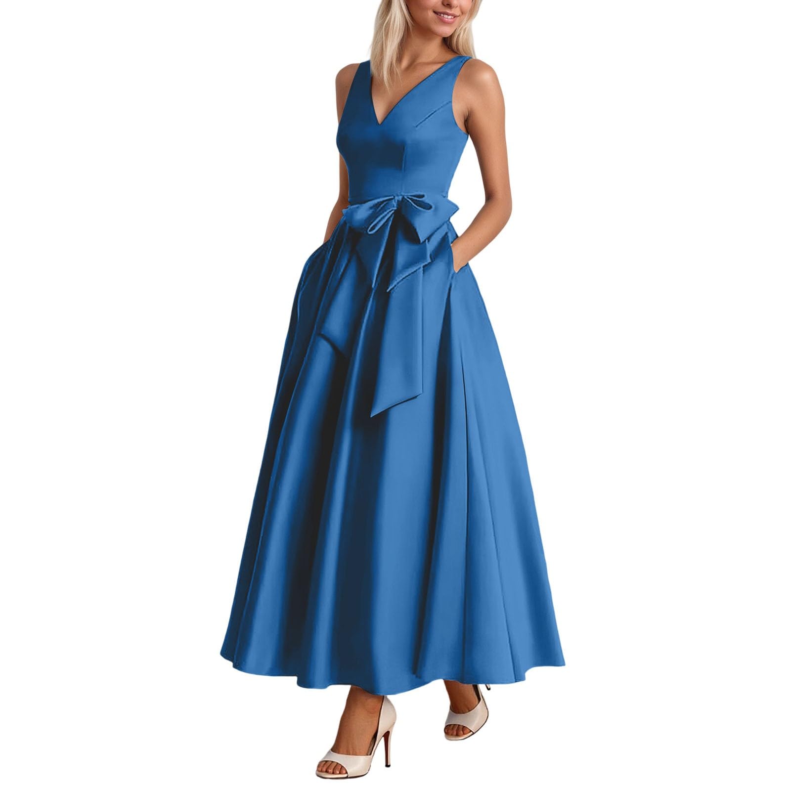 Elegante Vestido de Noche Formal en Satén para Banquetes y Celebraciones con Tejido de Lujo y Diseño Sofisticado