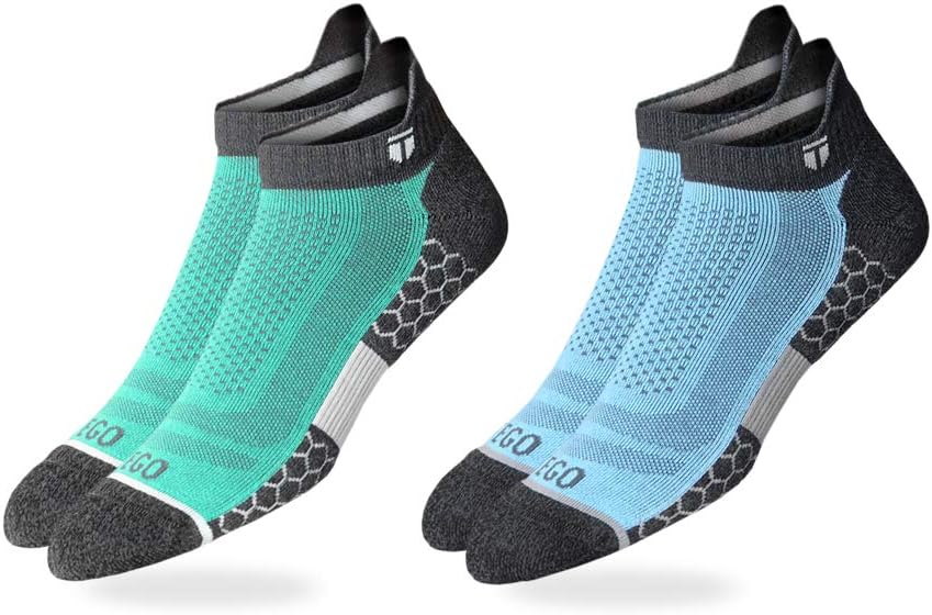 Men's No-Show Cotton Blend Socks (Pack of 2) (TS0251_Blue, Green, Grey)