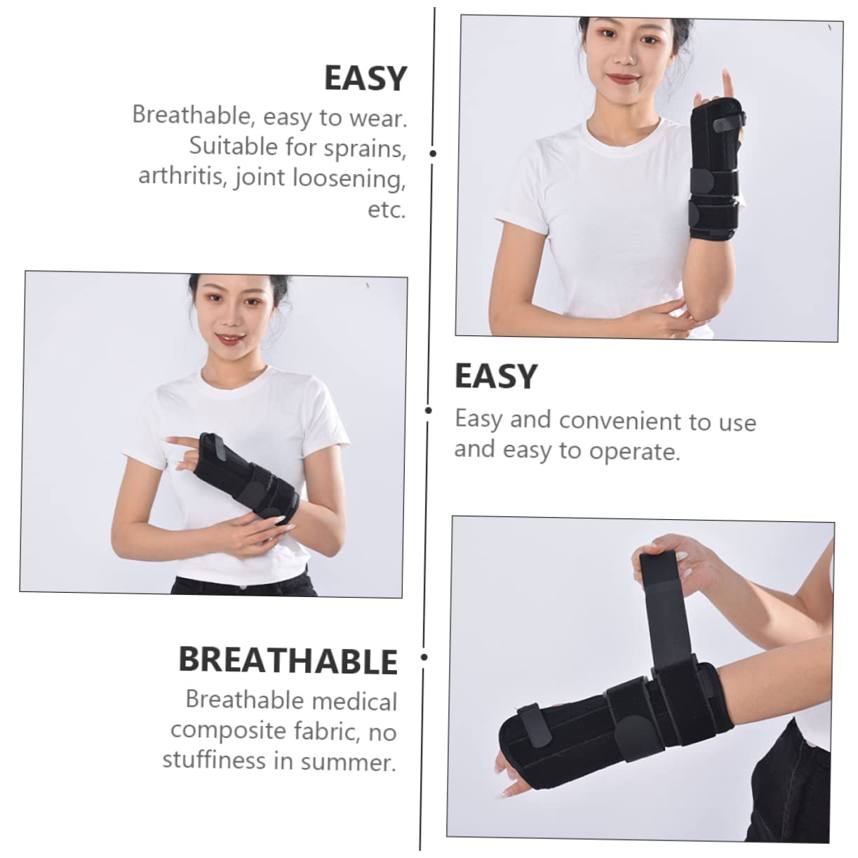 IWOWHERO Wrist Support Band Wrist Splint Carpal Tunnel Relief Comfortable Breathable