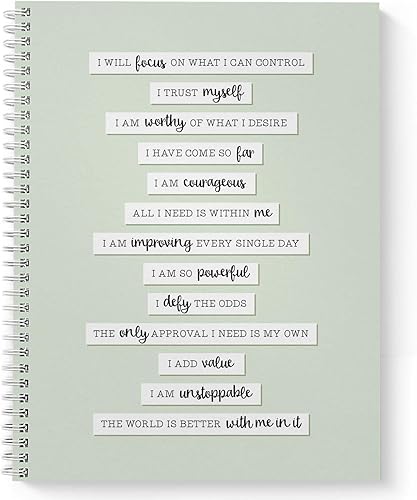 Miniatura 1 de Positive Self Talk - Cuaderno de espiral de 8.5 x 11 pulgadas, 120 páginas de seguimiento de bienestar, tapa blanda laminada brillante duradera,