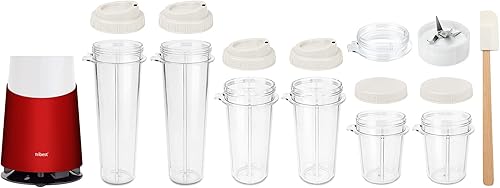Miniatura 6 de Tribest Personal Blender II, pequeña licuadora portátil para batidos y batidos con tazas sin BPA, color rojo