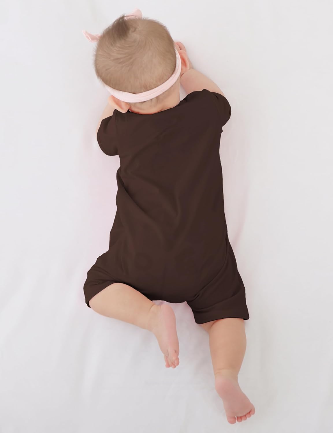 Jimonda Baby Rompers Cotton Baby Boys Baby Girls Short Sleeve Sleepers Pjs Two Way Zipper One-piece Neutral Sleep and Play - Image 3