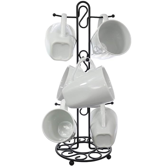 Buy Blue Donuts Farmhouse Coffee Mug Rack, Coffee Mug Tree for 6 Mugs