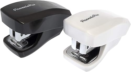 Vista 2 de Aria - Juego de mini grapadoras de alta calidad, con removedor de grapas integrado, 2000 grapas estándar incluidas, para oficina, escuela y viajes