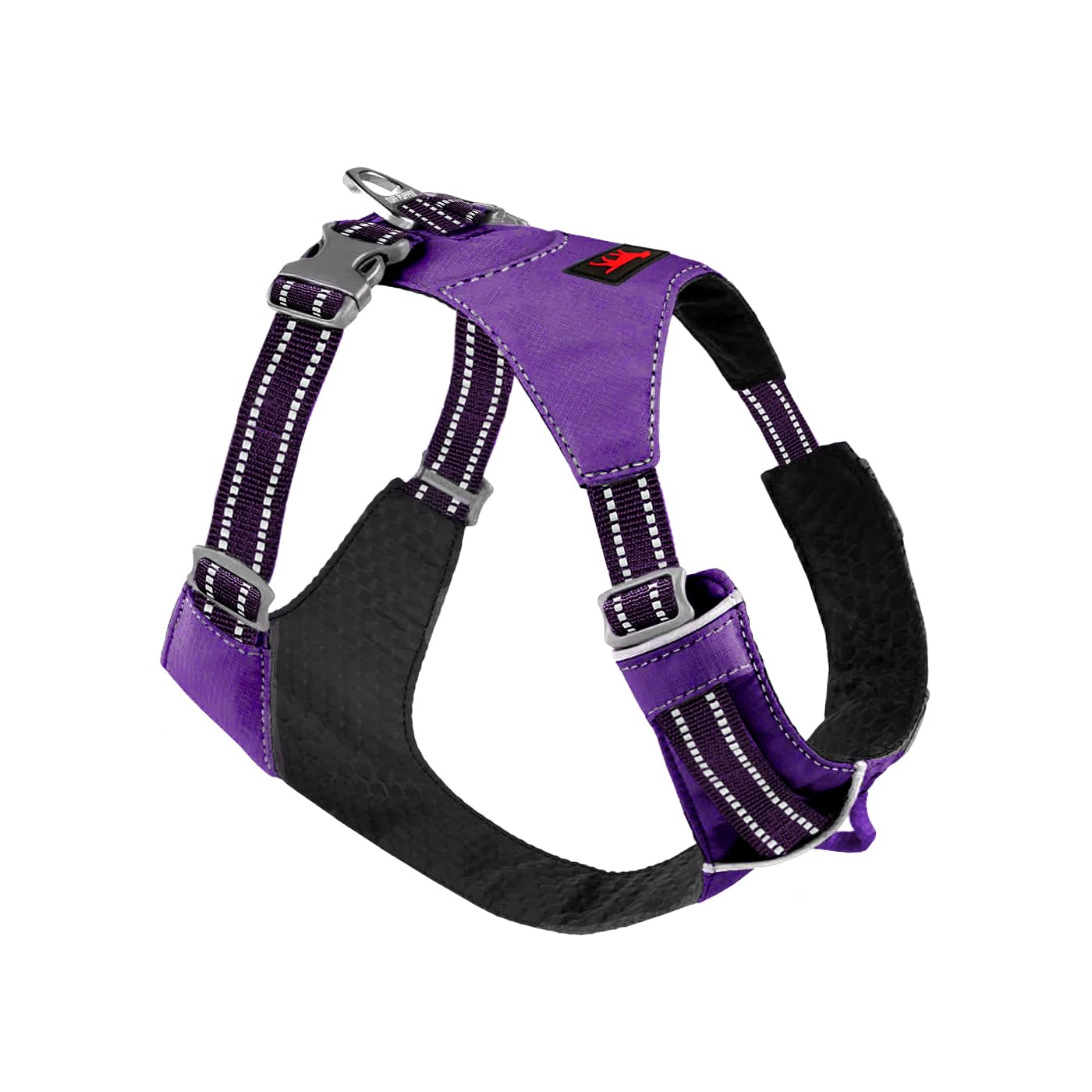 Tuff Pupper All-Day Wear Dog Harness | for Walking, Trail Running, Hiking | Front & Back Leash Clips | Reflective Trim | Easy On/Off Buckles |