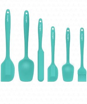 Valletta Drongo Heat Resistant Fireproof Nonstick Silicone Spatula Set 6 Pieces Turquoise