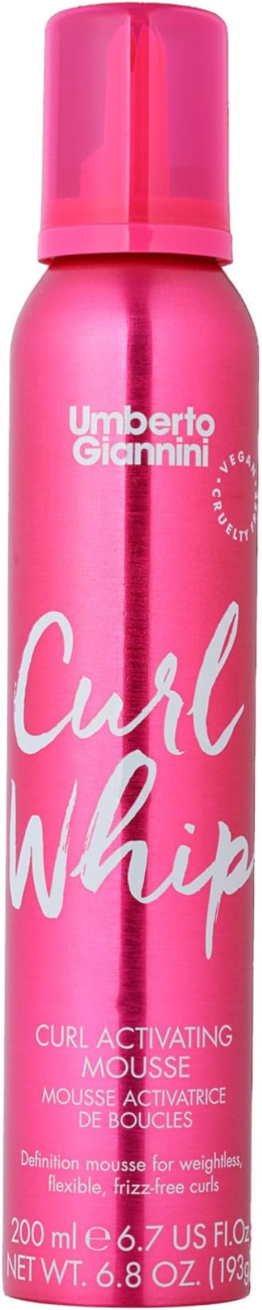 Umberto Giannini Curl Whip Curl Activating Mousse, Vegan & Cruelty Free Frizz Solution Mousse for Curly or Wavy Hair, 200 ml