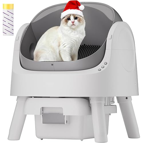 Self Cleaning Cat Litter Box, Automatic Cat Litter Box for Multiple Cats, Integrated Safety Protection with Open-Top Design