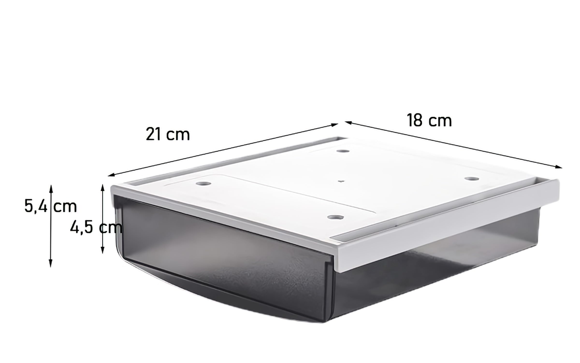 TUKA-i-AKUT 2X 1,7L Cassetti Sotto Scrivania, 21x18x5,4cmcm Autoadesivo Nascosta Cassetto Sottostruttura per Scrivania/Mobile/Libreria/Mobile da Cucina ecc. 2 Unità Glassato Nero TKD8608