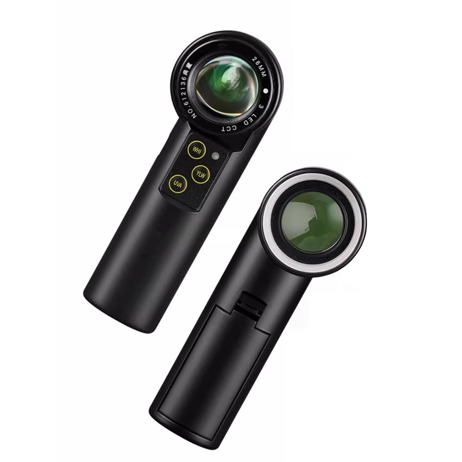 Beleuchtete Schmucklupe, 10–30-fache HD-Schmucklupe mit Licht, ringförmige Lupe mit DREI Quellen, 375 nm UV-Lampe/4000 K warmes Licht/6500 K weiße Lampe, zur Identifizierung(15x)