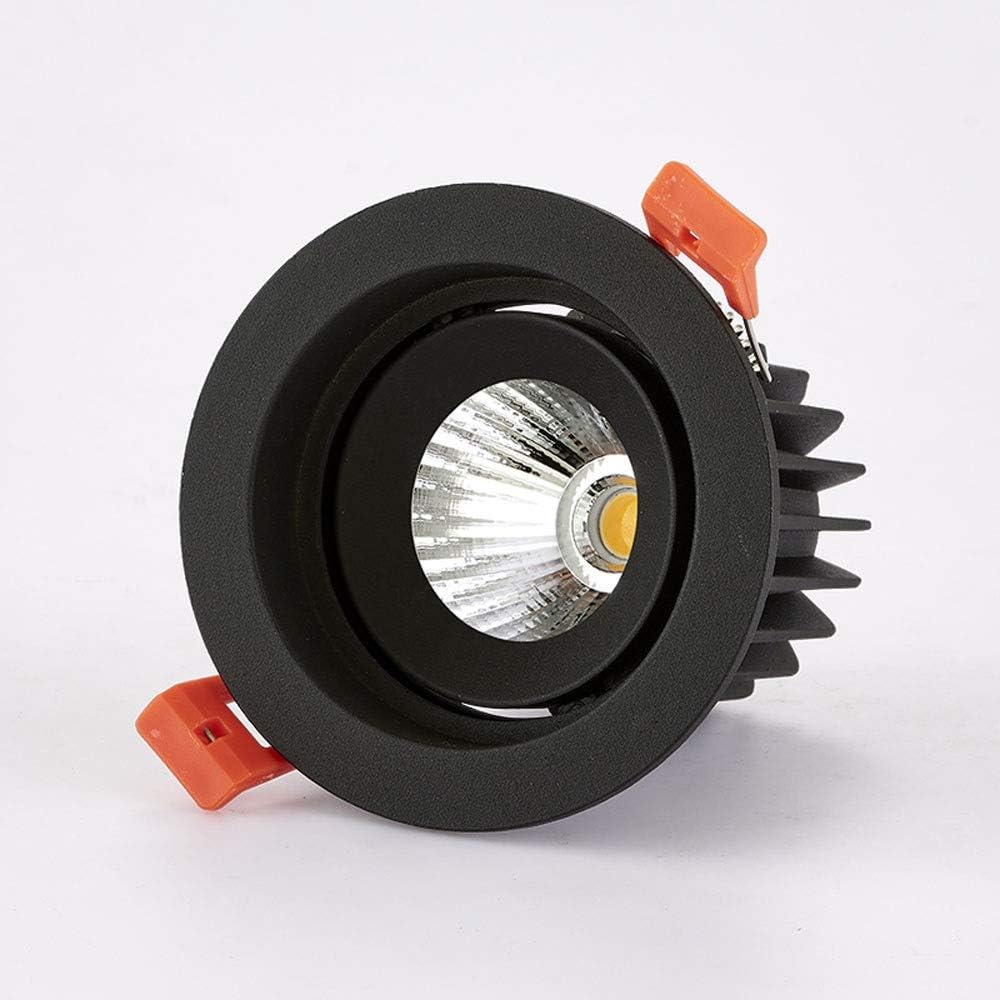 Recessed Rotatable Downlight Spot Lights 85mm Cut Hole No Flicker Down Lights 3000K 4000K 6000K Integrated Compact Waterproof Wash Wall Lights Bedroom Living Room Decoration Accent Lam ( Color : Warm