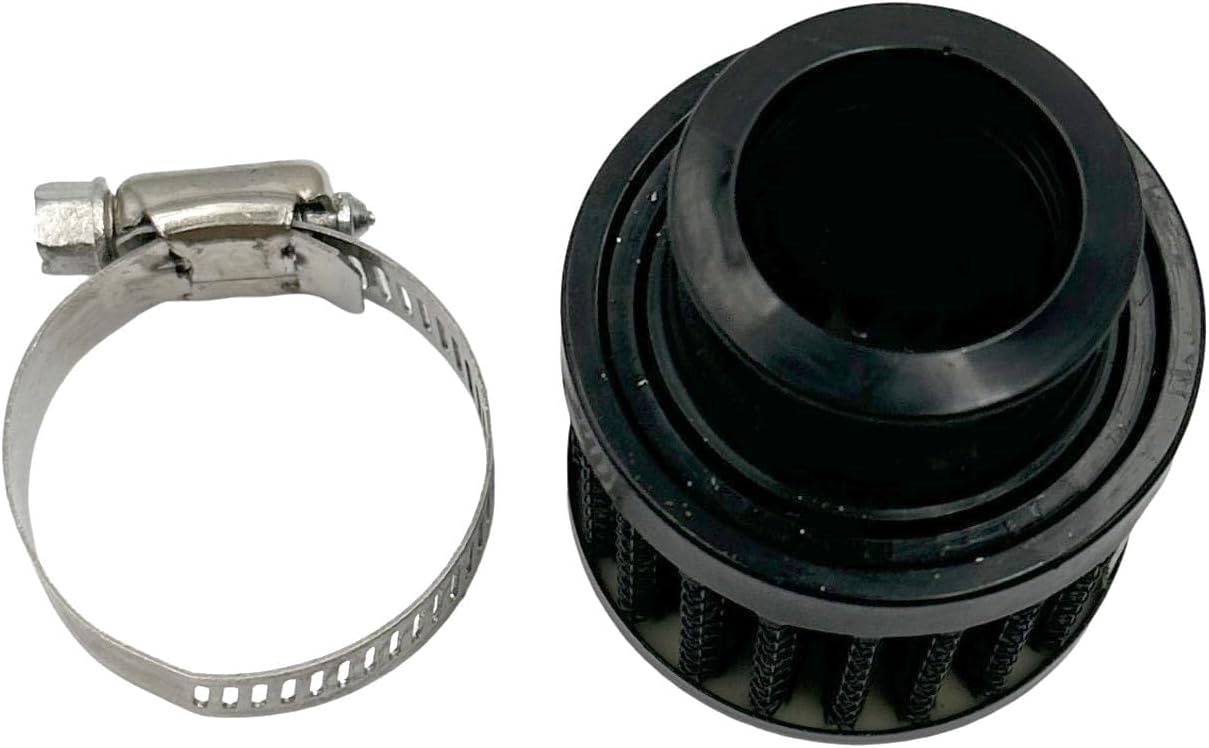 3pcs 25mm 1" Intake Air Filter with Adjustable Clamp Black Universal Breather Filter Cold Breather Turbo Vent Crankcase Cleaner Accessory Compatible with most universal vehicles Motorcycle