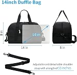 Small Gym Bag 14 inch Lightweight Carry On Mini Duffel Bag for Travel Sport-Black