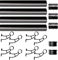 Vista 10 de Kit de riel de pie de montaje en barra sólida, tubo de acero inoxidable negro mate con conector interno, soporte de riel de pie de montaje en barra
