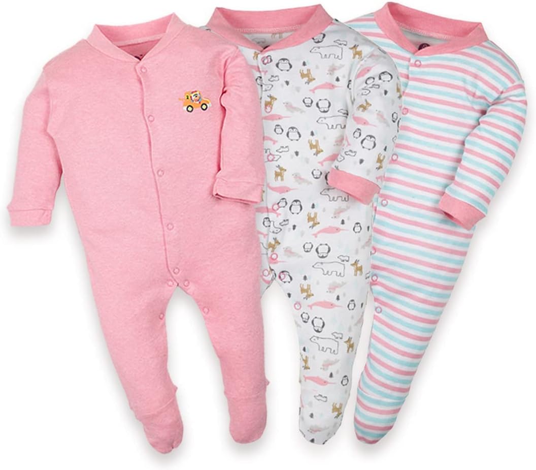 BABY STATIONBABY STATION 100% Cotton Rompers/Sleepsuits/Jumpsuit/Night Suits for Baby Boys & Girls, Infants, New Borns (Pink, 12-18 Months)