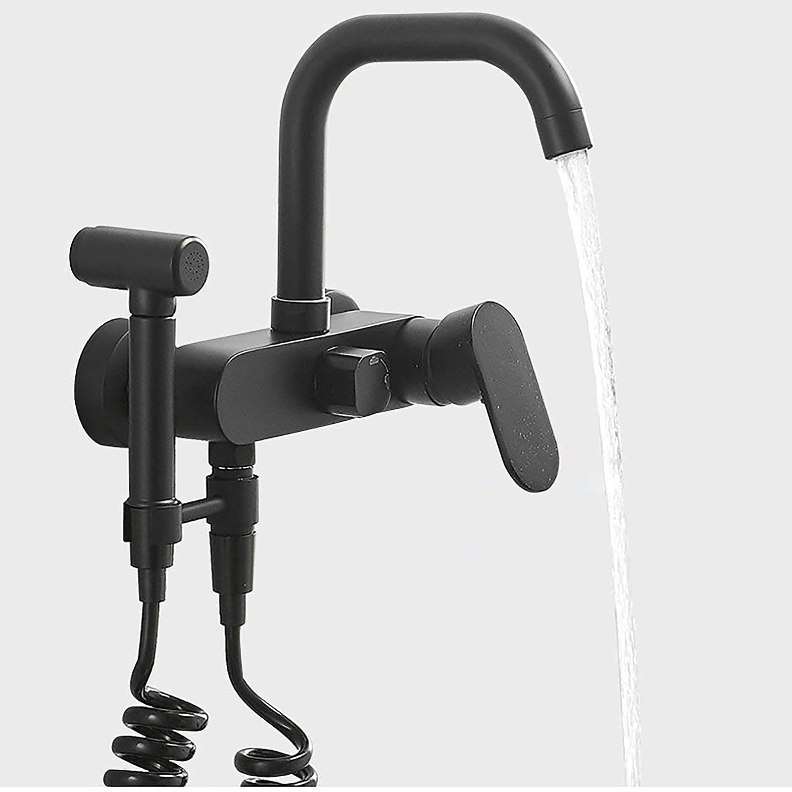 Robinet mitigeur double TR avec douche d'appoint pistolet 2m et bec rotatif 360