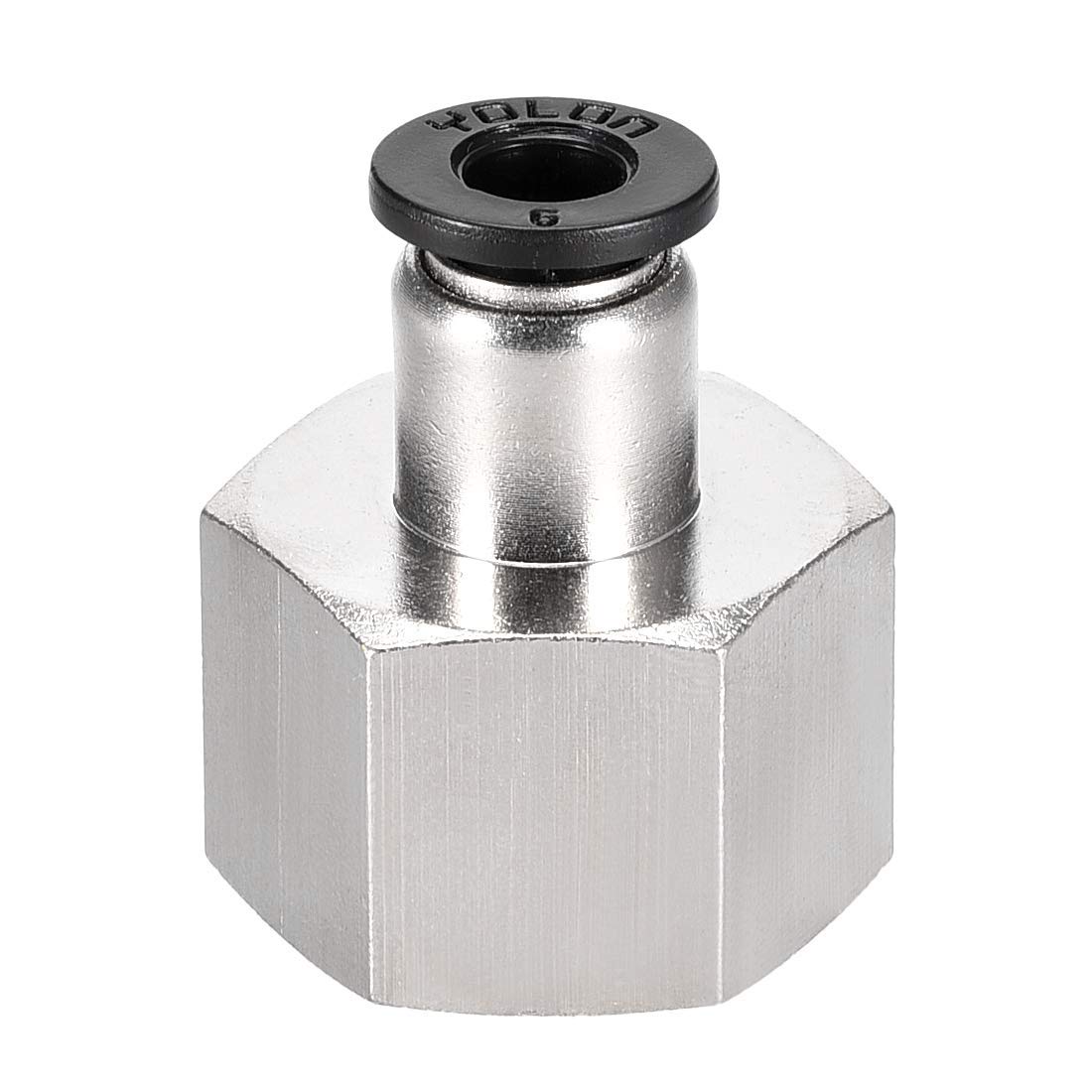Push to Connect Tube Fitting Adapter 6mm Tube OD X 1/2 NPT Female Straight Pneumatic Connector Pipe Fitting