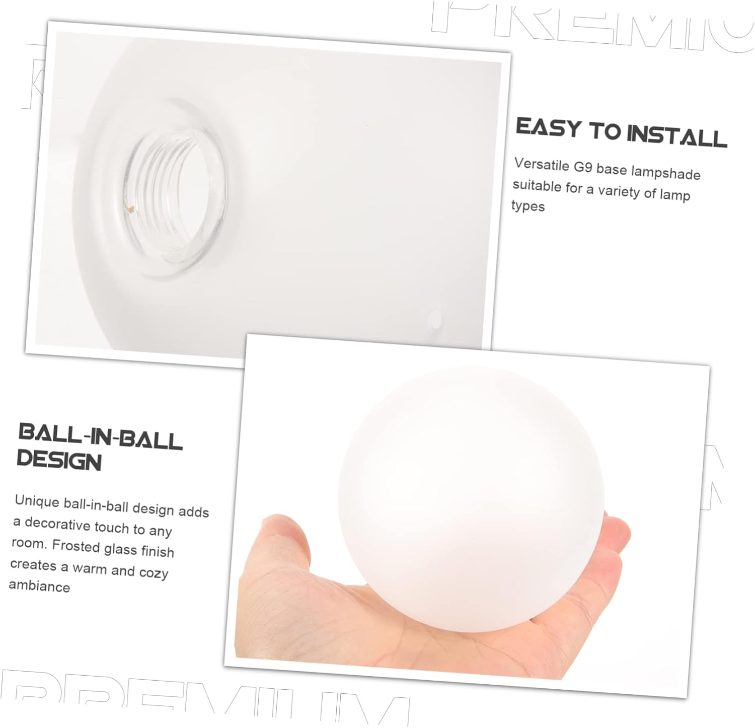 Homoyoyo 4pcs Glass Globe Pendant Lamp Shade Replacement Sphere Lamp Shades for Ceiling Light