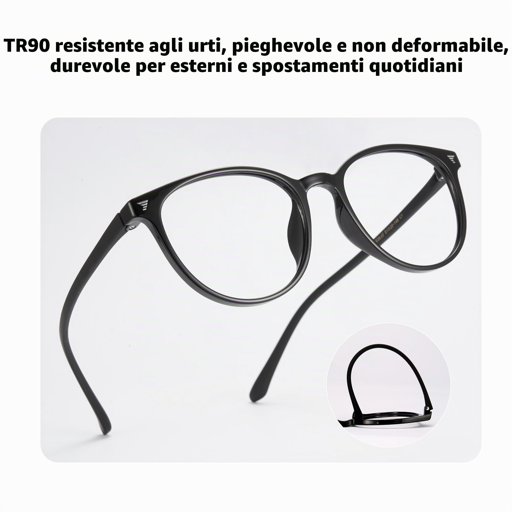 Cyxus Occhiali Luce Blu Uomo Donna Leggero Occhiali Da Computer Retrò Occhiali Anti Mal di Testa Affaticamento Degli Occhi 8350