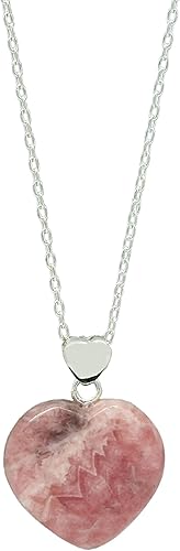 Collar con colgante de corazón para mujer, collar de piedras preciosas, colgante en forma de corazón, collar de cristal de corazón, cristal