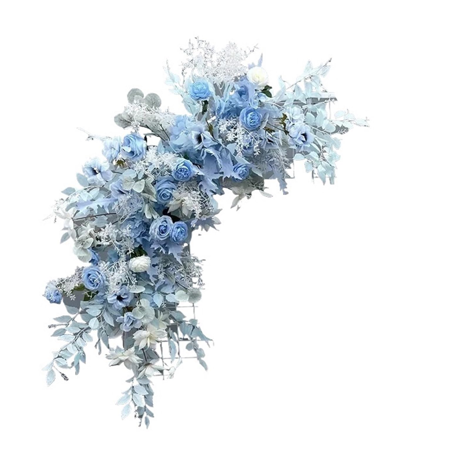 Flower Arch Wedding Flower Simulation Artificia Silk Flowers Arch Round Art Window Decoration Props T Stage Leaf Hanging(Color7 L)