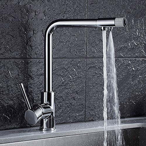 Grifos de agua para fregadero con acabado cromo brillante y doble vía purificadora