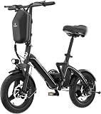 Amazon product image of Bodywel Folding Electric Bike for Adults Teens, 400W Peak Motor Electric Bicycle, 20MPH Max Speed & 25 Miles Long Range, 36V 10Ah Battery, 14" Mini E-Bike