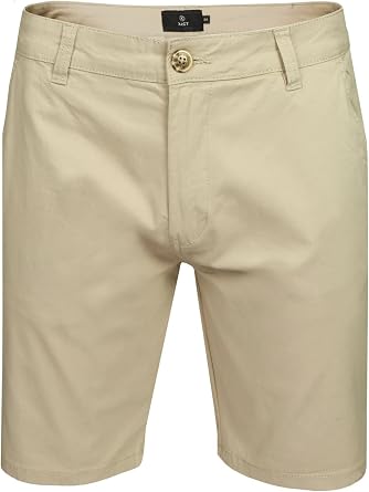 Xact Men's Chino Shorts Stretch Cotton Smart Tailored Regular Fit Zip Fly Flat Front Summer Golf Work Casual UK