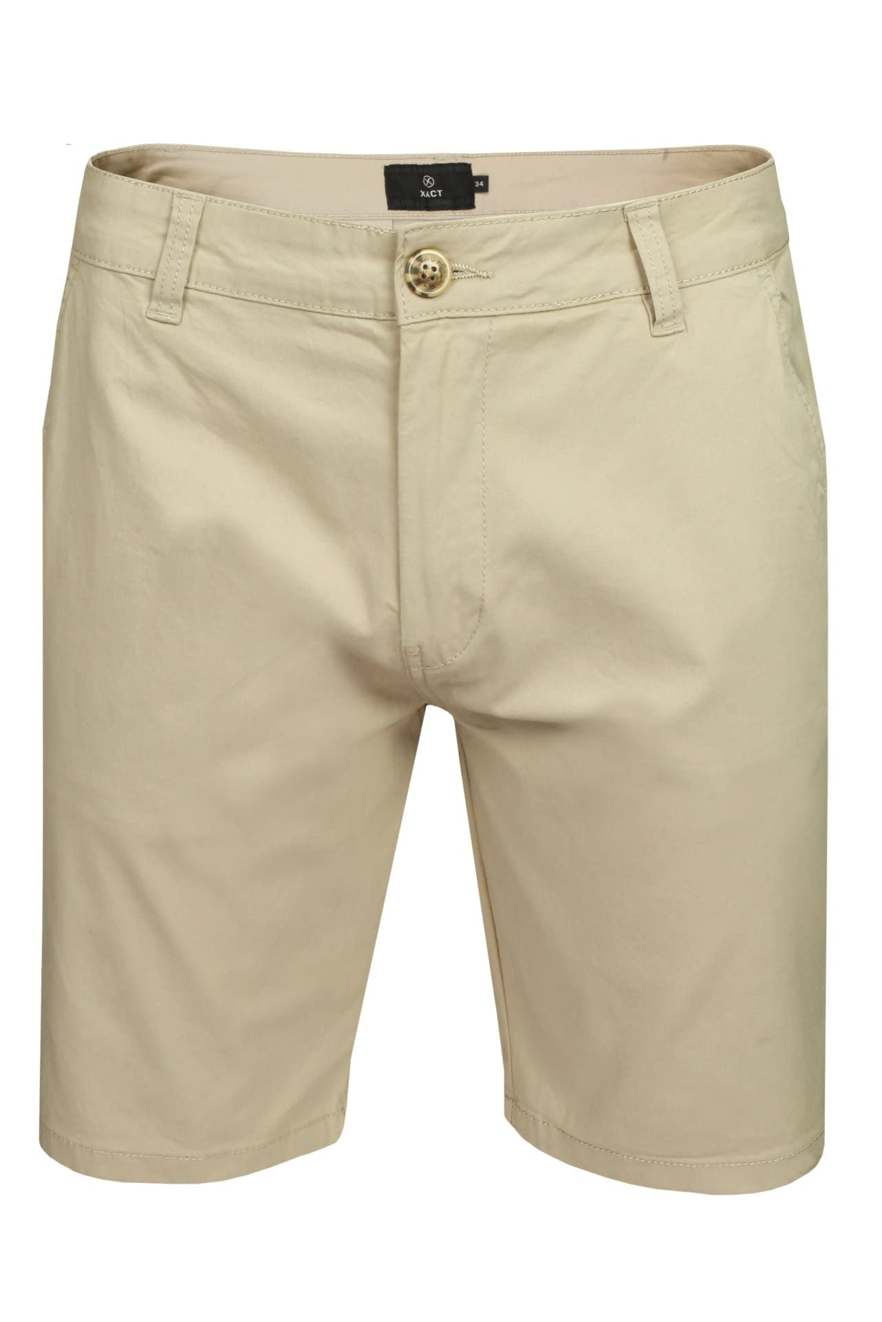 Xact Men's Cotton Stretch Chino Shorts (Stone) 38