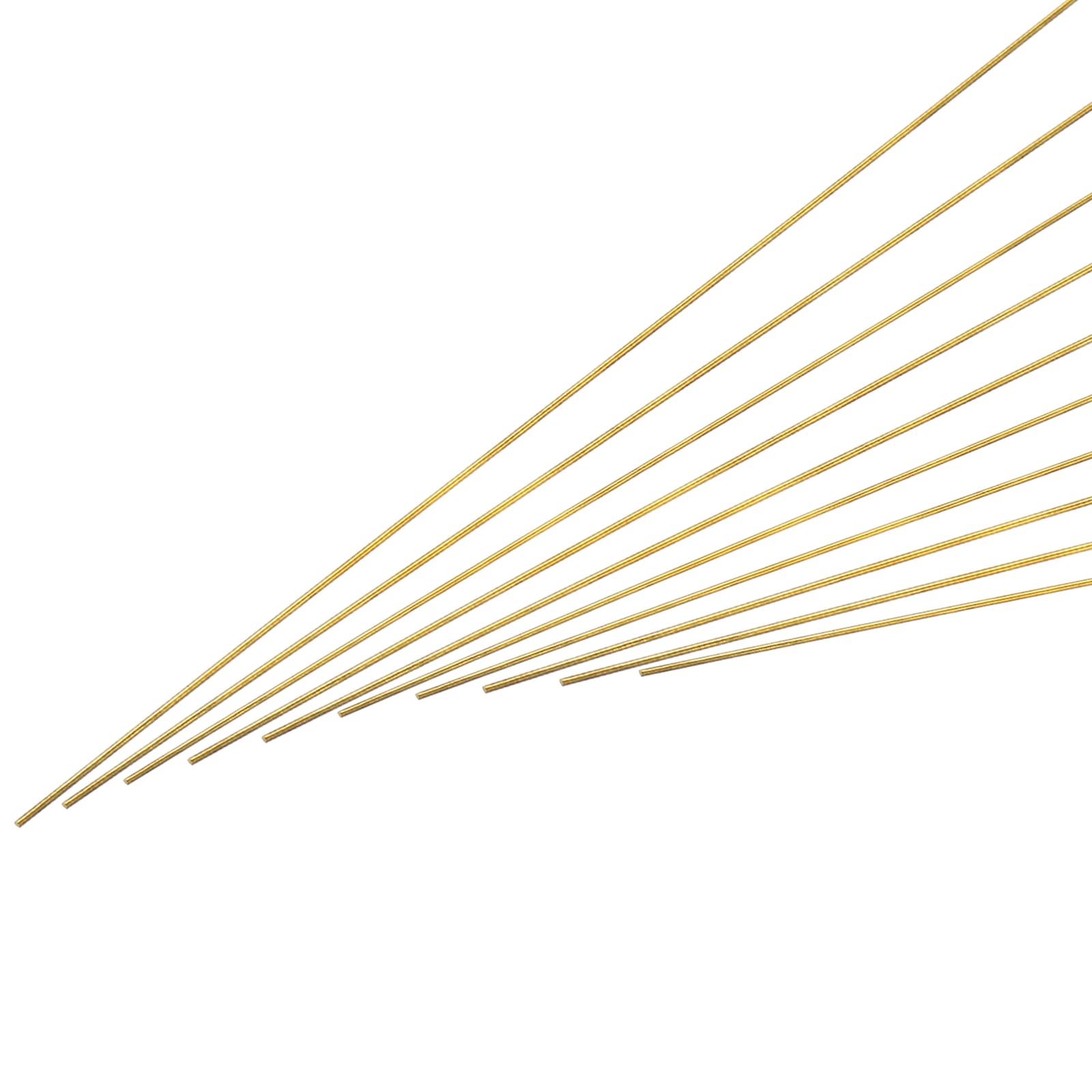 uxcell 1mm x 250mm Brass Round Rod, Metal Solid Shaft Rods Lathe Bar Stock for DIY Crafts Model Car Helicopter Airplane 10pcs