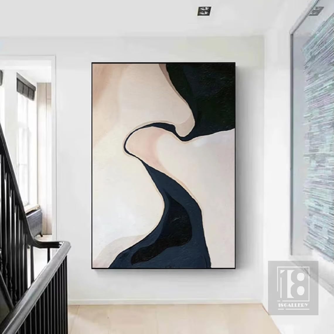 DFZEWKI Wall Art Black and White Abstract on Canvas Textured Wall Decor Modern Home Decor Livingroom Art(60x80cm(24x31in)/No frame)