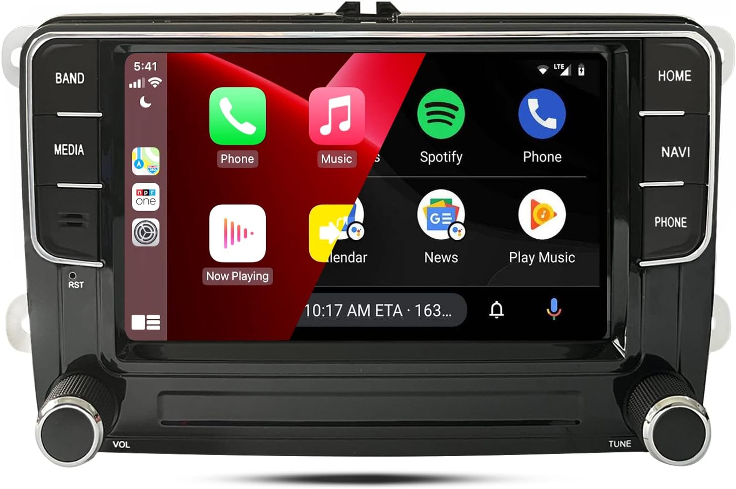 SCUMAXCON 7" Wireless Carplay Android auto Android 13 8-Core 4+64G GPS NAVI BT WiFi USB RVC IPS Car Stereo RCD330 Style Touchscreen for VW Jetta Golf Passat Tiguan Transporter EOS CC DZT037