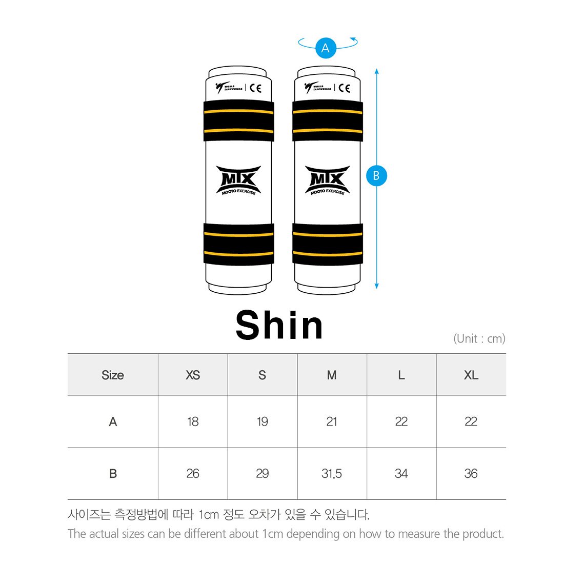 Mooto MTX Taekwondo Shin Protector WTF Approved TKD Guard Black & White XS to XL … (M)