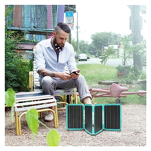 Cargador solar portátil USB de 15W y 5V con 3 paneles plegables para acampada 6