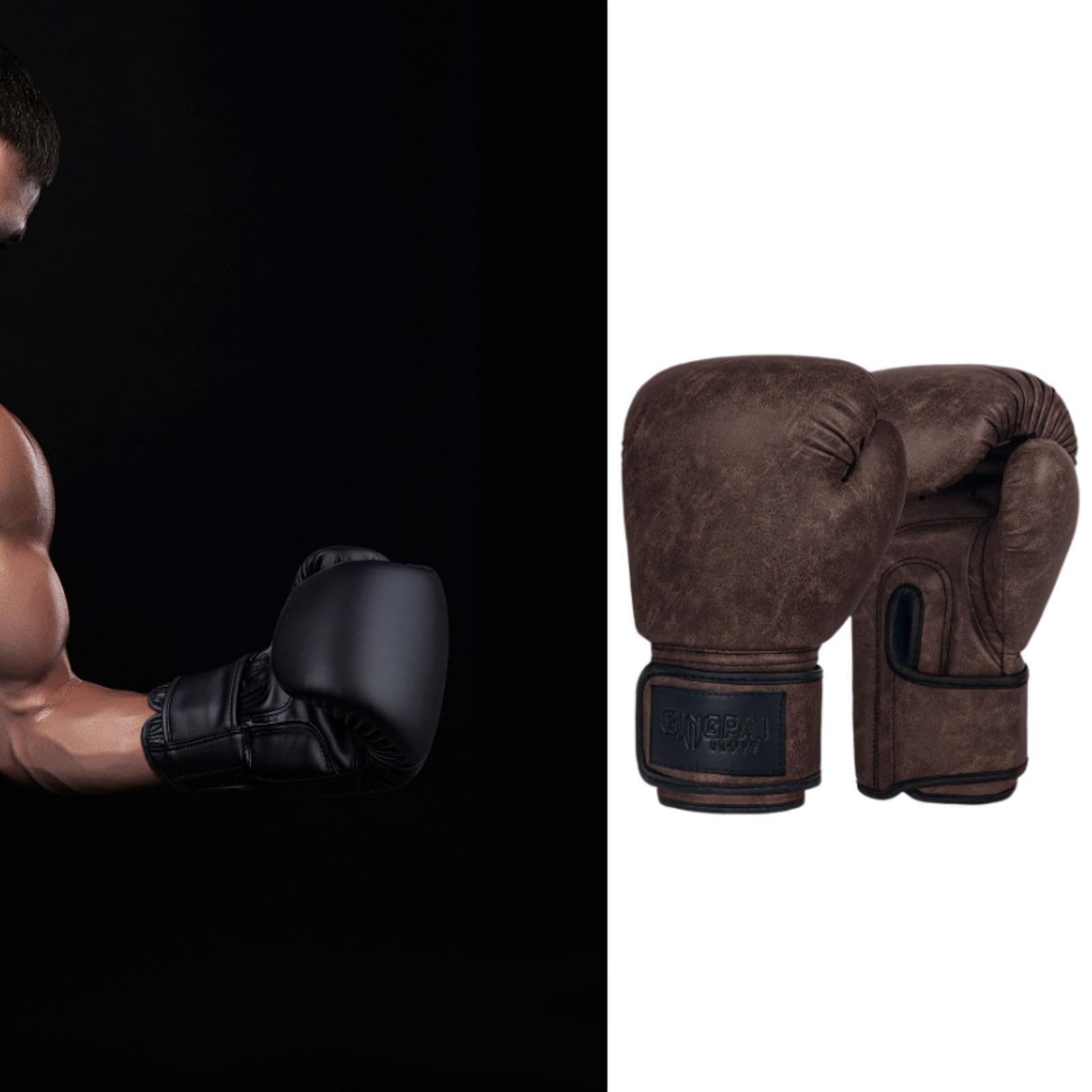 Guantoni da boxe in pelle PU per l'allenamento quotidiano che offrono un'eccezionale traspirabilità. Allenamenti duri. Questi guanti sono progettati