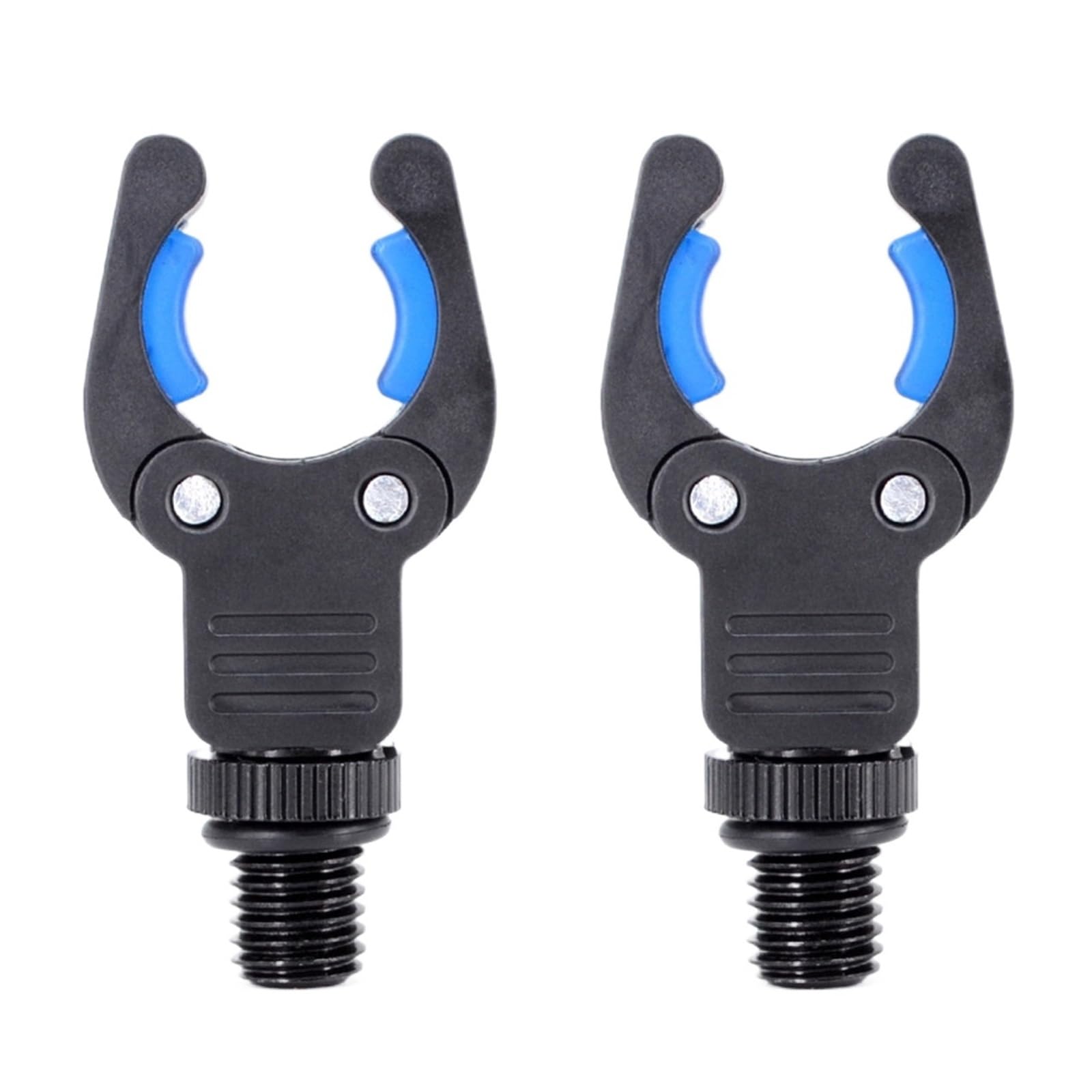 Zovloer 2pcs Durable Plastic Carp Fishing Rod Rest Head Butt Holder - Secure Gripper for Alarm Buzz Bar, Fits All Rod Pods(Blue)
