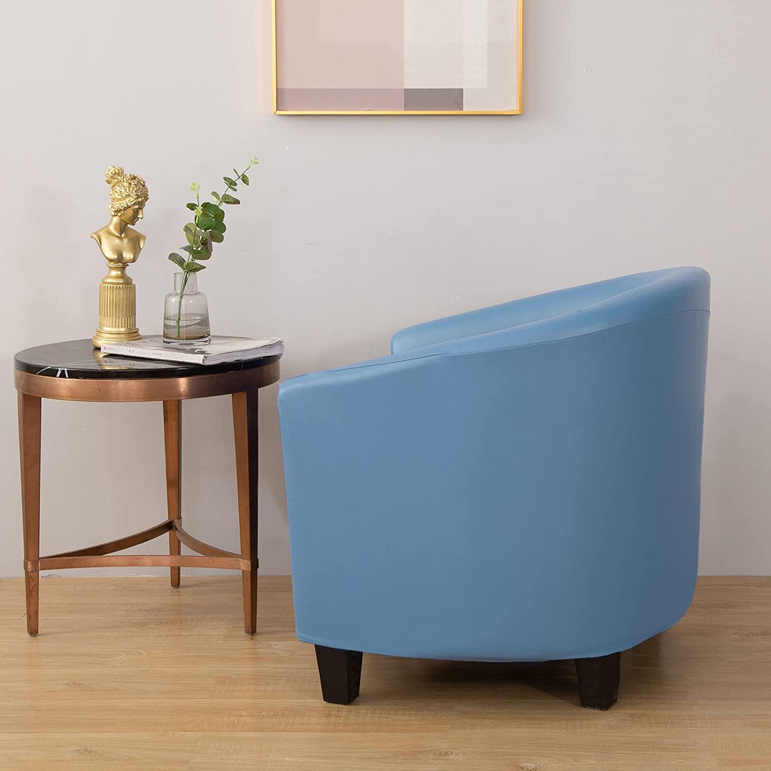 Copripoltrona Da Vasca In Pelle Pu Impermeabile E Antiolio con Fondo Elastico per Soggiorno Camera Da Letto - Verde 1