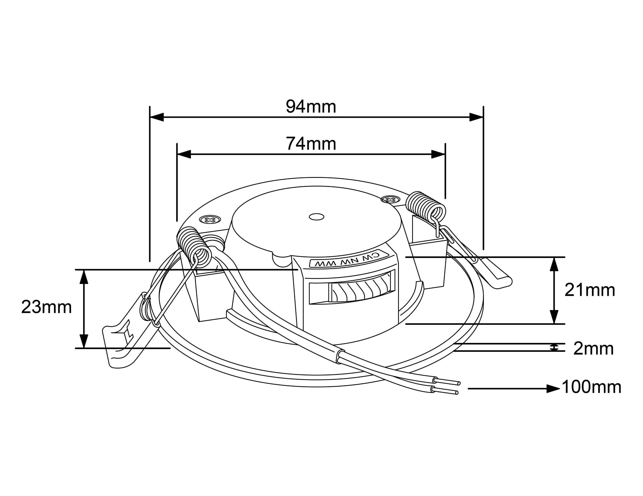 SEBSON Spot LED encastrable 230V 5W 540lm - Panneau LED rond 94mm