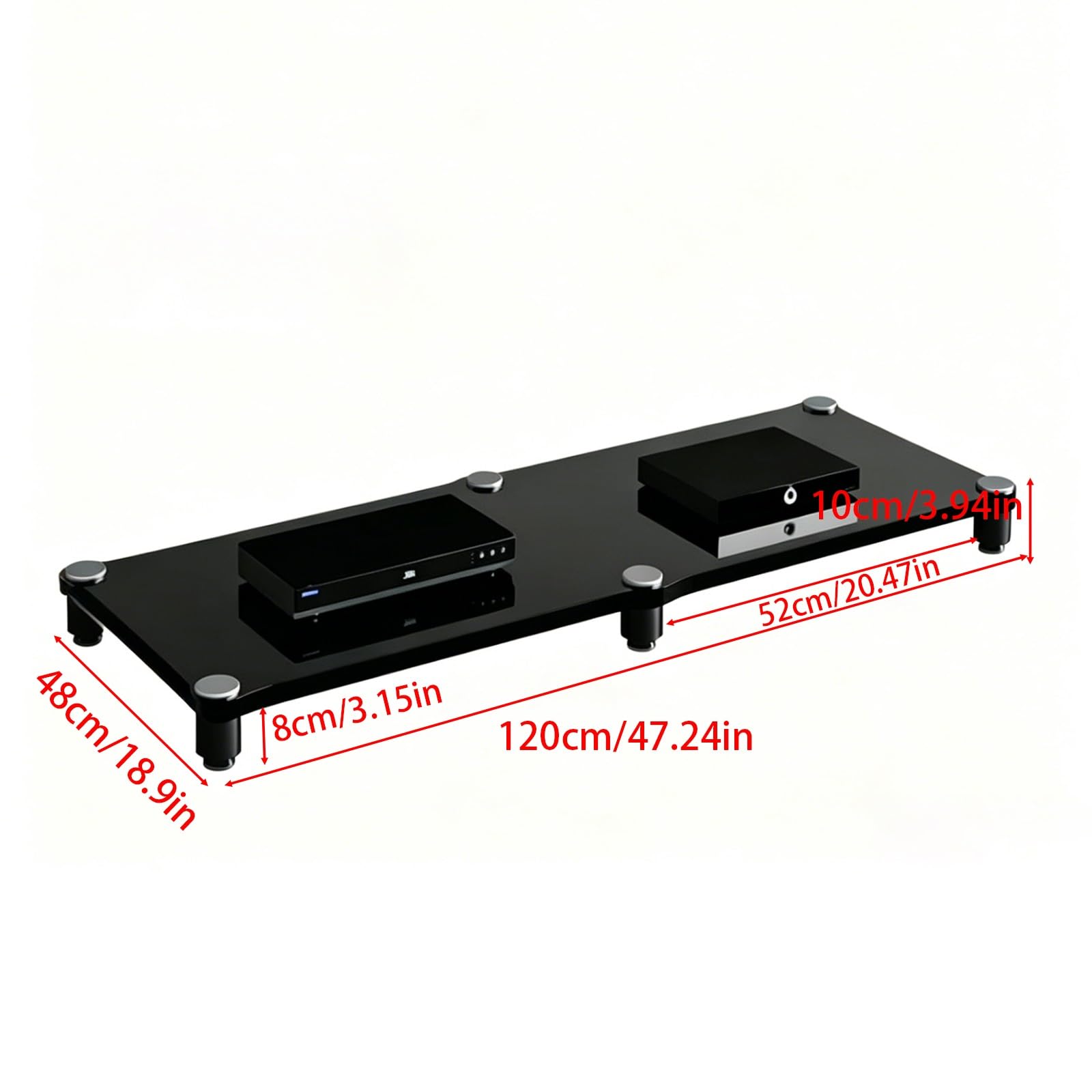 Mobile giradischi a 1/2/3/4 ripiani, telaio in acciaio al carbonio con struttura smorzante vibrazioni, scaffale aperto, perfetto per soggiorno, sala home theater(A,1 Tier)