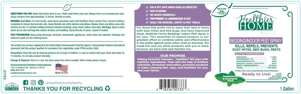 CHOMP! Insect and Pest Control Spray, 128 Ounces, Indoor and Outdoor Use, Plant-Based Formula Ants, Bed Bugs, Dust Mites Spiders, Made with Peppermint, Lemongrass, Geraniol