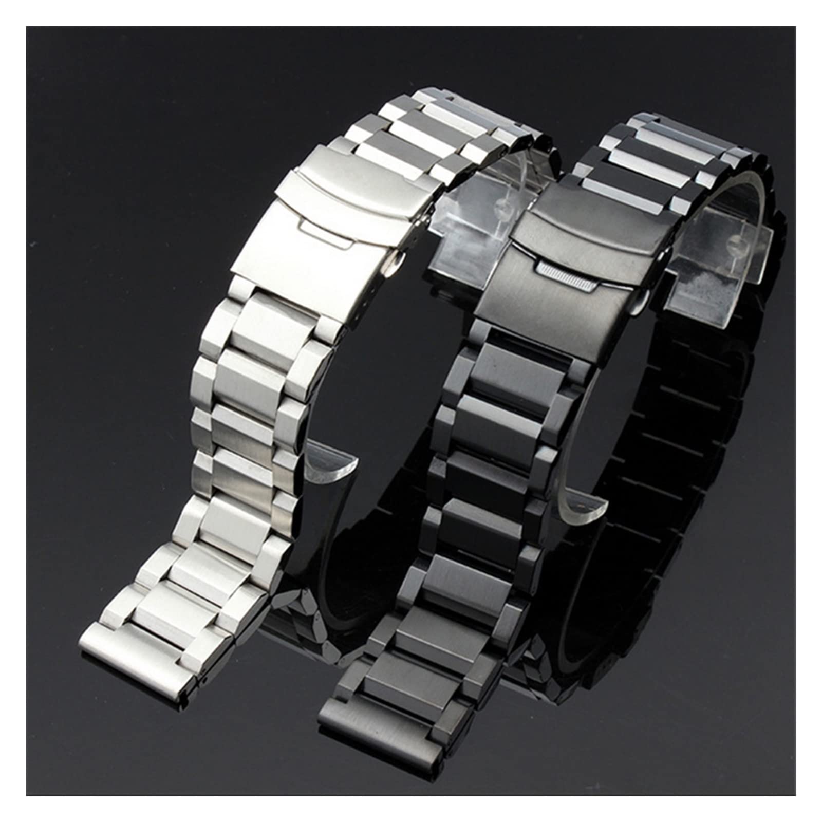 Cinturino in acciaio inossidabile 18mm 20mm 22mm 24mm Cinturino for orologio in metallo Bracciale a maglie Cinturino nero argento oro rosa