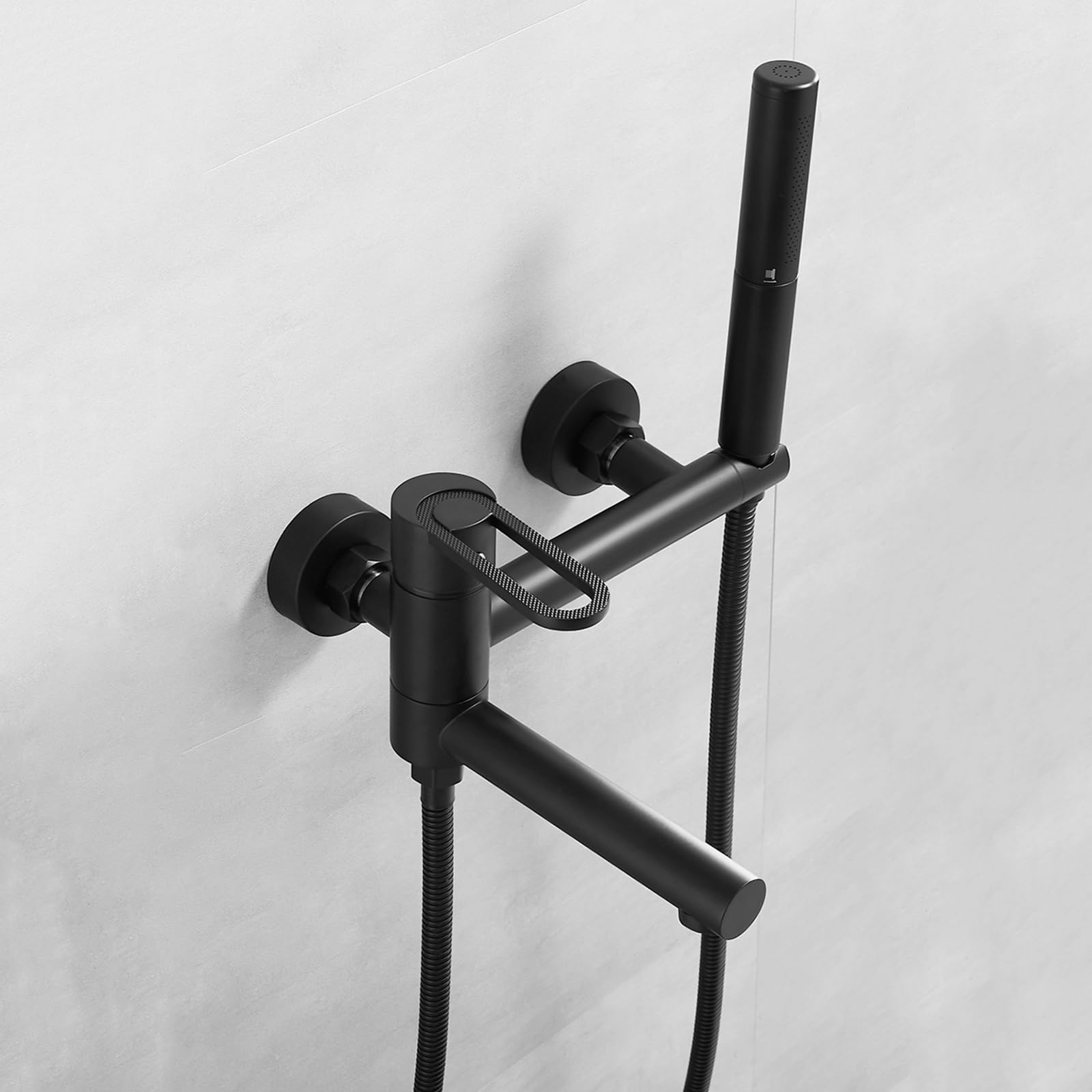 NZPOST Shower Mixer Taps Wall Mounted Bath Shower Mixer Tap Set Swivel Spout Bathroom Filler Tub Tap Gray,