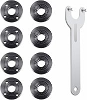 Vista 8 de Juego de llaves de tuerca para esmeriladora de 9 piezas, llave de esmeriladora de brida 5/8-11, tuerca de bloqueo de metal para esmeriladora
