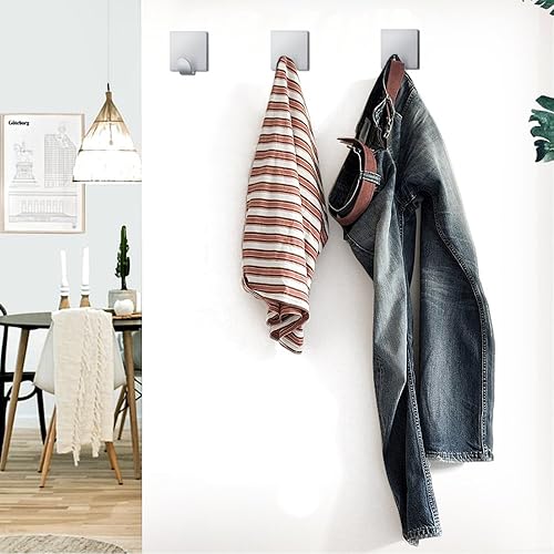 Miniatura 5 de FOTYRIG Ganchos adhesivos resistentes al agua, ganchos de acero inoxidable para colgar abrigos, sombreros, toallas, colgadores de pared, baño y