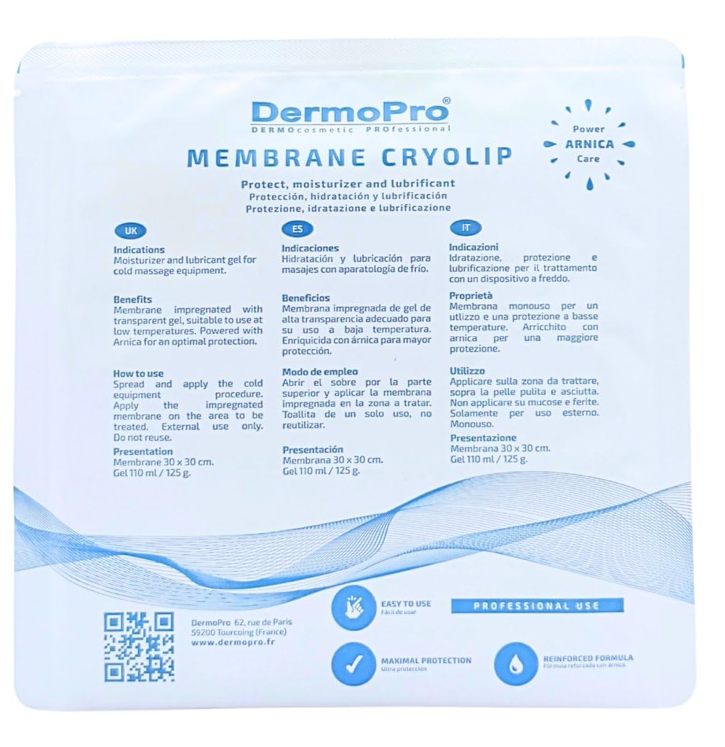 Membranas Anticongelante Arnica Power Care X 10 – Para Tratamientos con Criolipolisis. Calidad médica. Para cualquier aparato hasta -15°C