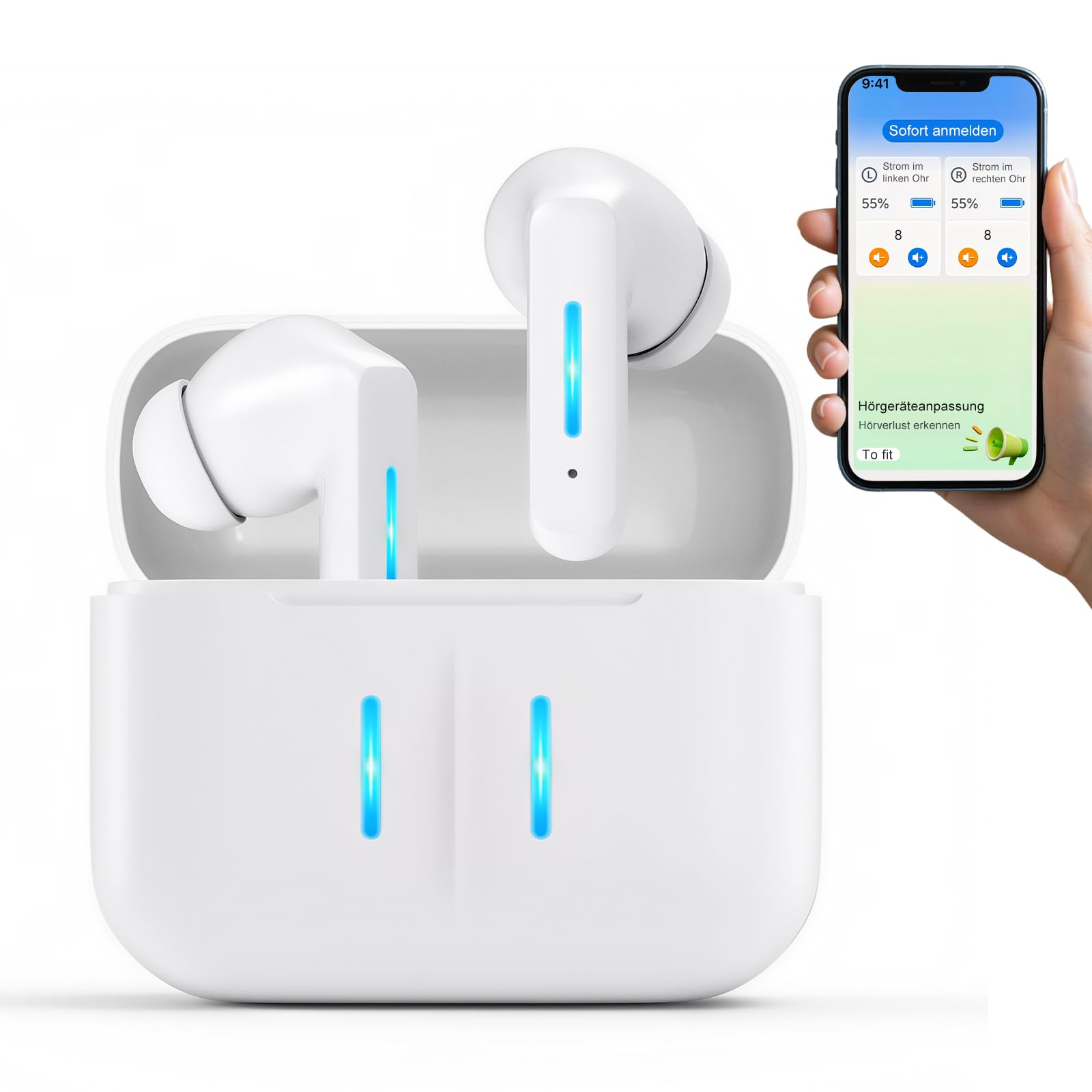 Hörgeräuschverstärker (Bluetooth/App), Wiederaufladbare Geräte, Soundgerät Für Senioren und Erwachsene, Man Kann Musik Hören und Täglichen Gebrauch