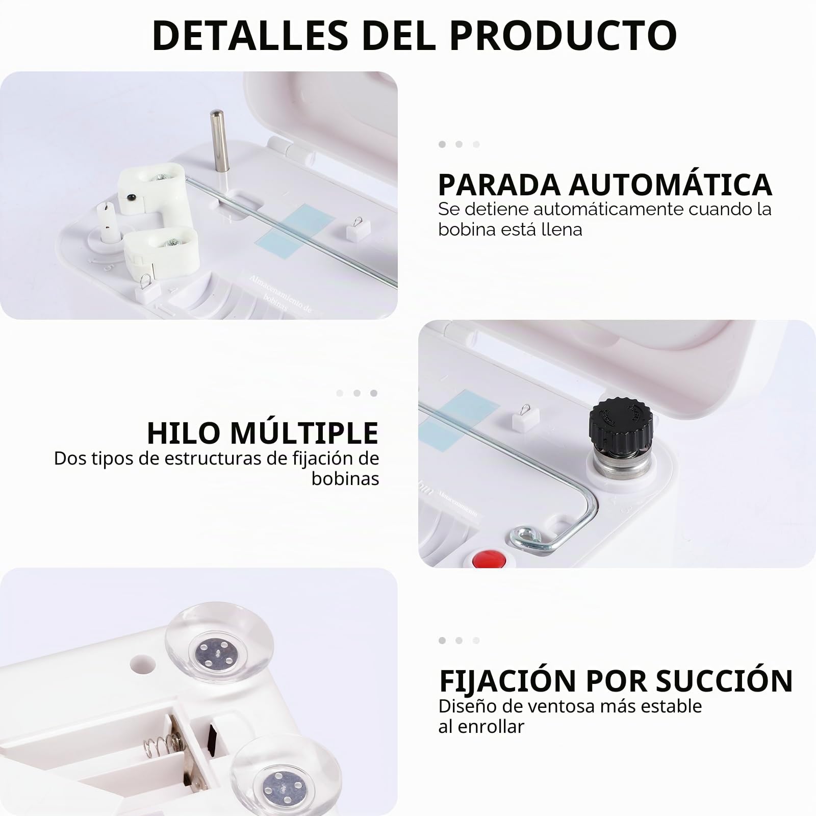 Bobinadora Eléctrica Automática, Bobinadora Automática para Máquinas de Coser, Bobinadora Portátil con Soporte de Alambre Metálico, Máquina de Bobinado Eléctrica para Proyectos de Costura